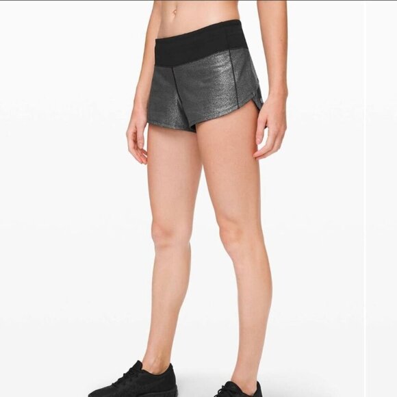 Lululemon Lululemon Speed Up Short *2.5" FoilLuminosity Foil Black Silver 6 - Picture 7 of 7